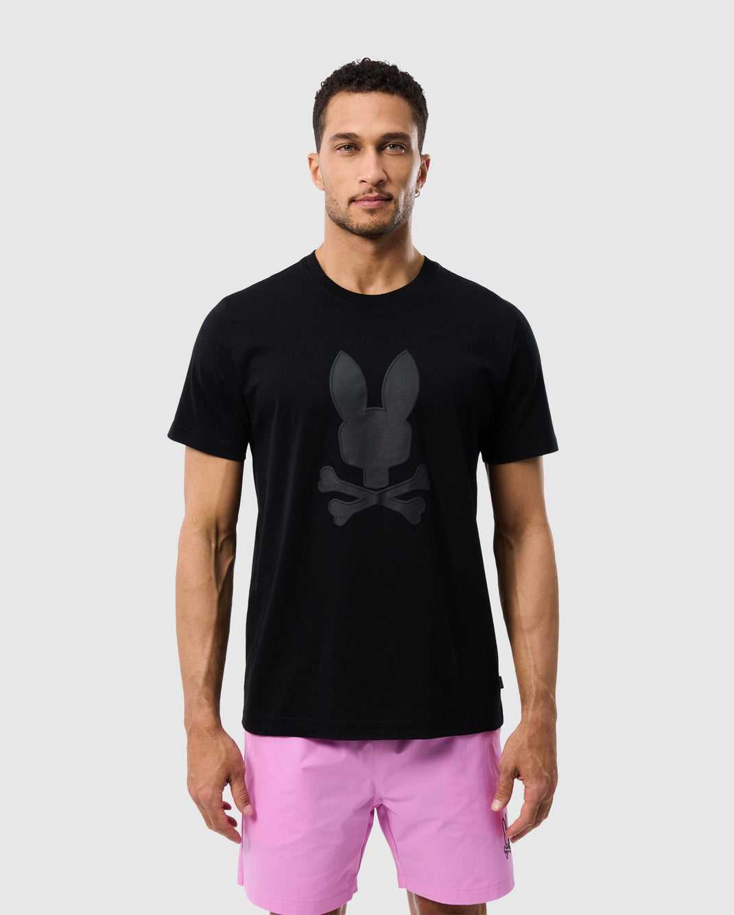 Tees Psycho Bunny Houston Graphic Tee Noir Homme | OVJ-29516447